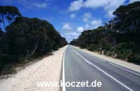 Typisches Straßenbild auf Kangaroo Island