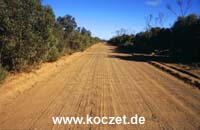 Wellblechpiste zum Campingplatz bei Vivonne Bay
