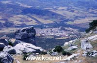 Ausblick vom El Torcal auf Villanueva de la Concepcin